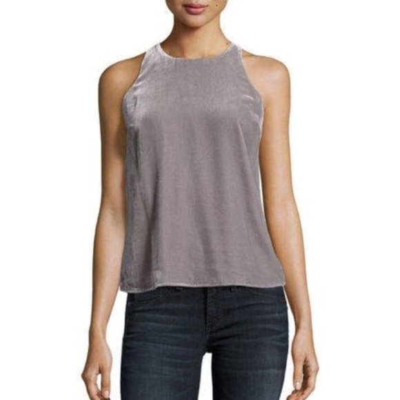 Joie Tops - Joie Brighton Grey Velvet Racerback Tank